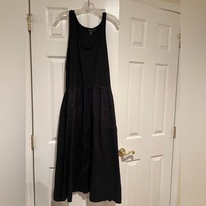 Athleta Baja Linen Midi Tank Dress Black Size 1X